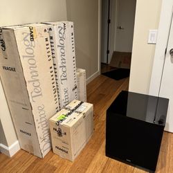 Definitive Technology bipolar 5.0 surround package.  BP-10 Front, BP-2 Rear, C1 Center 