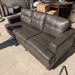 Black Synthetic Leather Sofa/Couch