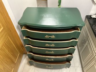 Refurbished Mcm Dixie 5 Draw Green Dresser