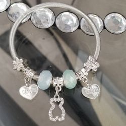 Charm Bracelet with Glass Beads