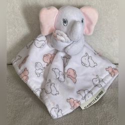 Blankets Beyond Elephant Lovey Pink White Gray Plush Baby Security Blanket 12°