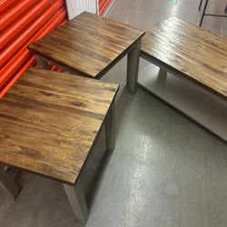 Coffee table with side tables