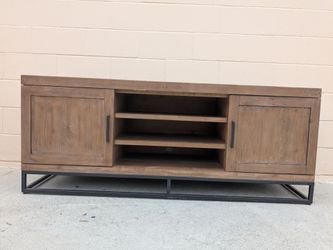 Rustic Wood and Metal TV Stand Console