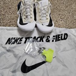 New Men's 10.5  Nike Zoom Rival Lace Up Track & Field Spikes Shoes White DC8753-100