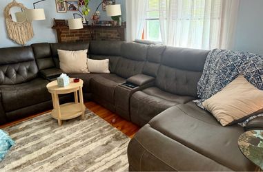 Gray reclining sectional