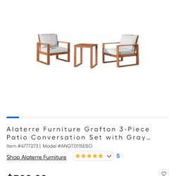 Alaterre Furniture Grafton 3-Piece Patio Conversation Set