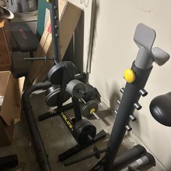 Weight Racks + Weights + Bar Bundle