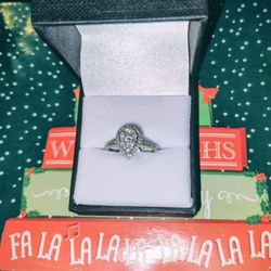 Christmas Engagement Or Anniversary Or Gift Raindrop Ring