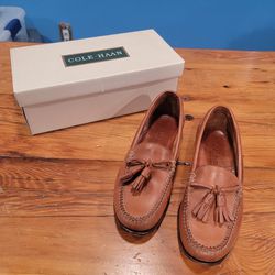 COLE HAAN Mens Shoe - Country Tassel Loafers Genuine Leather Handsown Sz 7.5 M