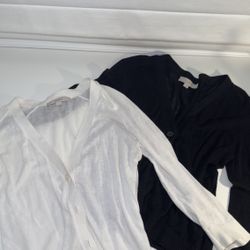 Women’s Set of 2 Cardigans -  Black Size Small, White Size Small