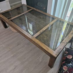 Coffee Table With Glass Inserts 