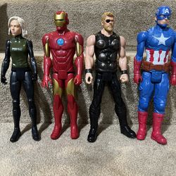 Marvel Avengers Thor Black Widow & Ironman 12” Figure Titan Hero Series lot of 4