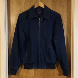 APC Men’s XS Dark Indigo Blue Denim Jacket A.P.C. France Paris Varsity
