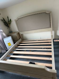 Cal King Bed Frame with Upholstered Headboard