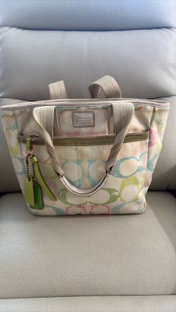 Vintage colorful Coach tote