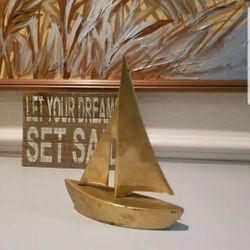 Vintage Brass Sailboat 