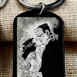 Frankenstein Lover Couple Wife Keychain 