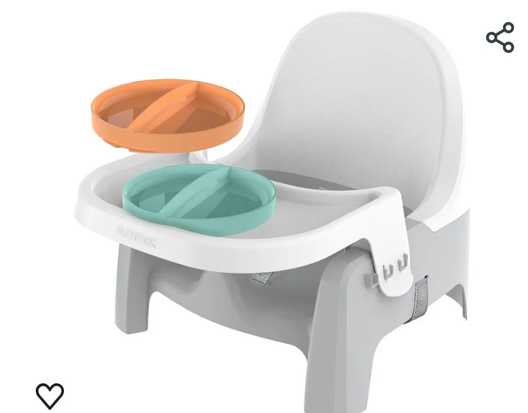 
Summer Infant Deluxe Learn-to-Dine Feeding Seat – Infant and Toddler Feeding Chair and Booster Seat with Tray and 2 Snap-in Plates