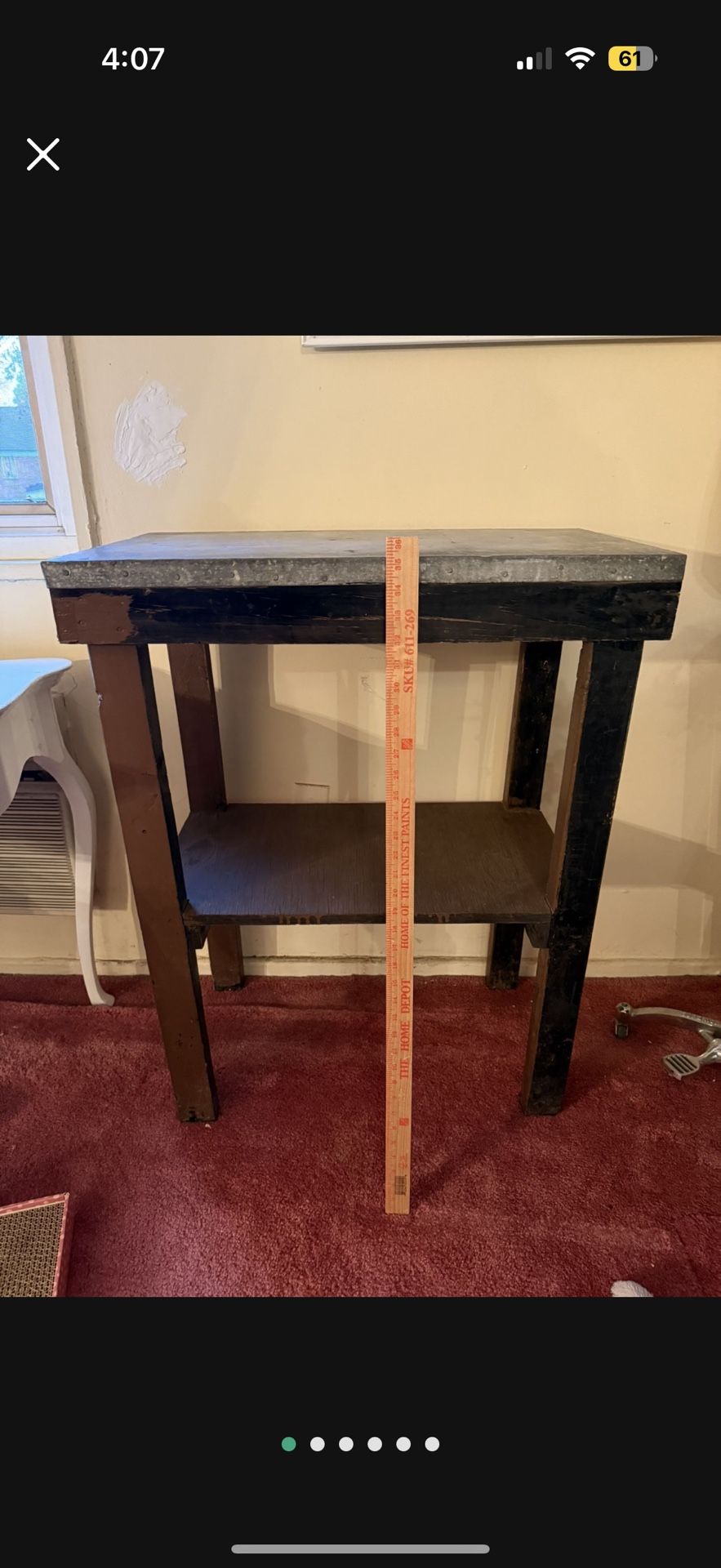 Rustic Metal Top Table