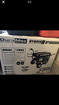 10,000 watt generator duel fuel new in box