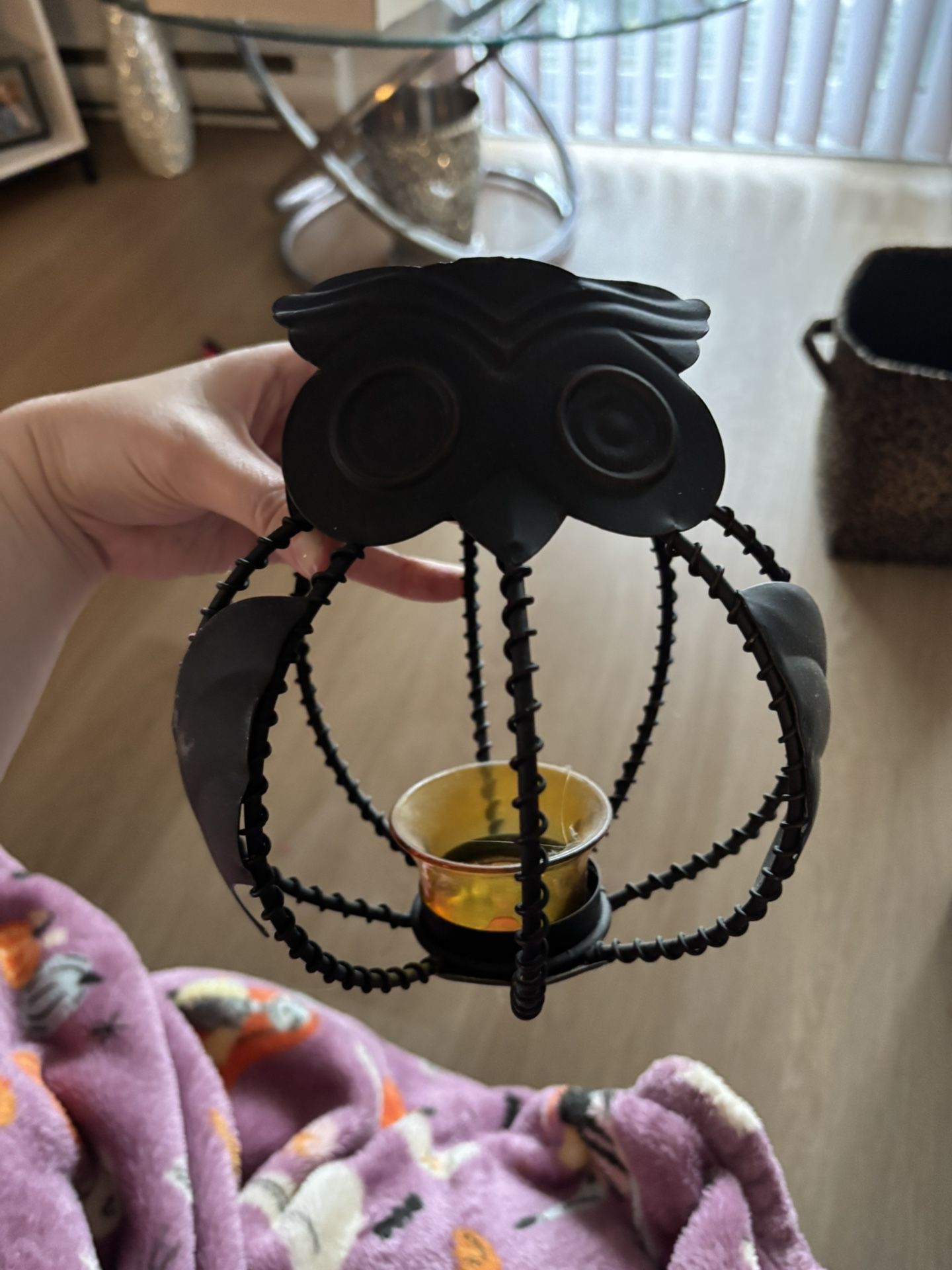 Owl Metal Tea Light Holder