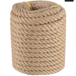 Jute Rope 1 in x 200 ft Thick Twisted Manila Rope Natural Hemp Ropes for Swing B
