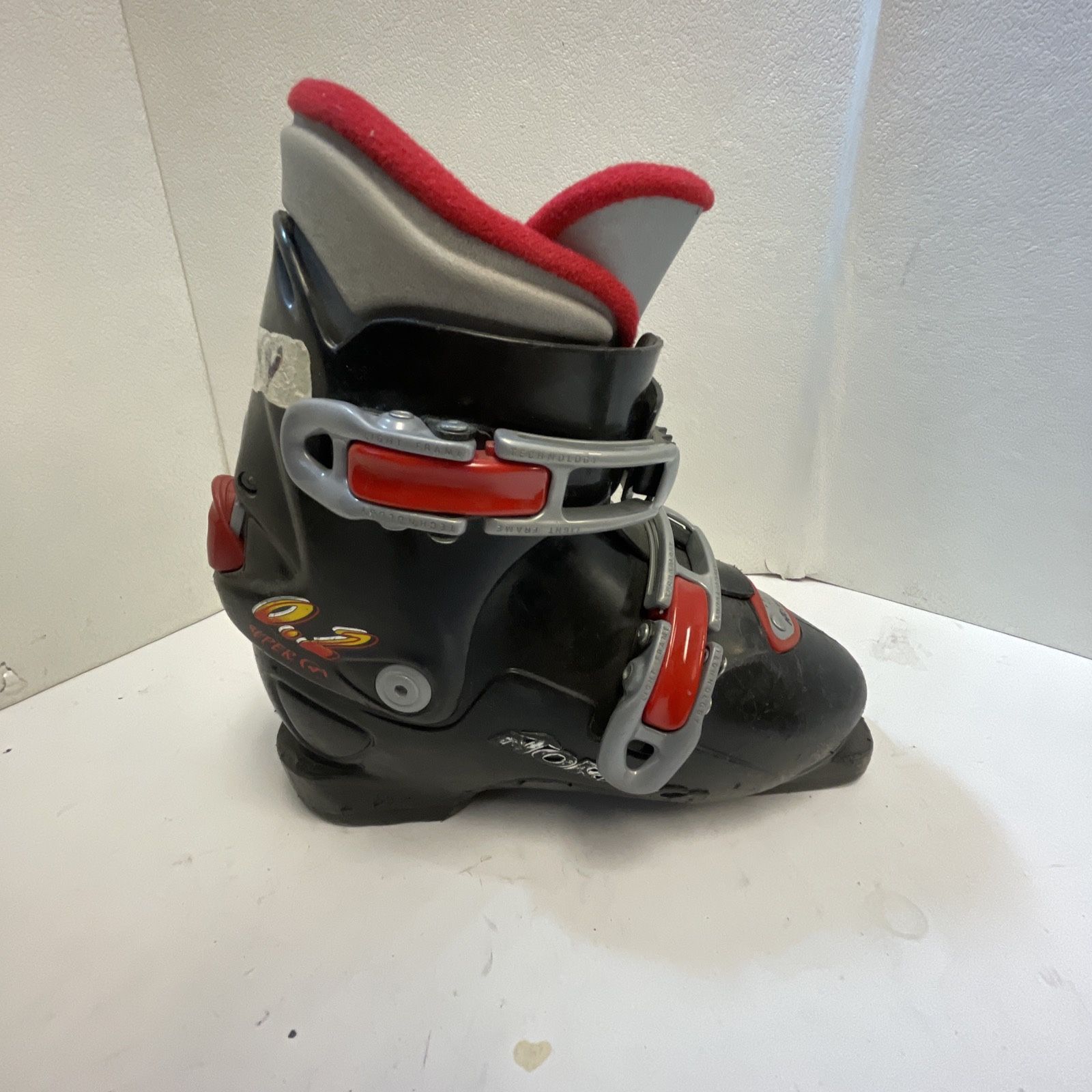 Nordica Super 0.2 Kids Youth Ski Boots - Size 2.5 / Mondo 20.5 - Black Red