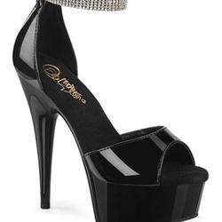 Pleaser Stripper Rhinestone Heels Size 10