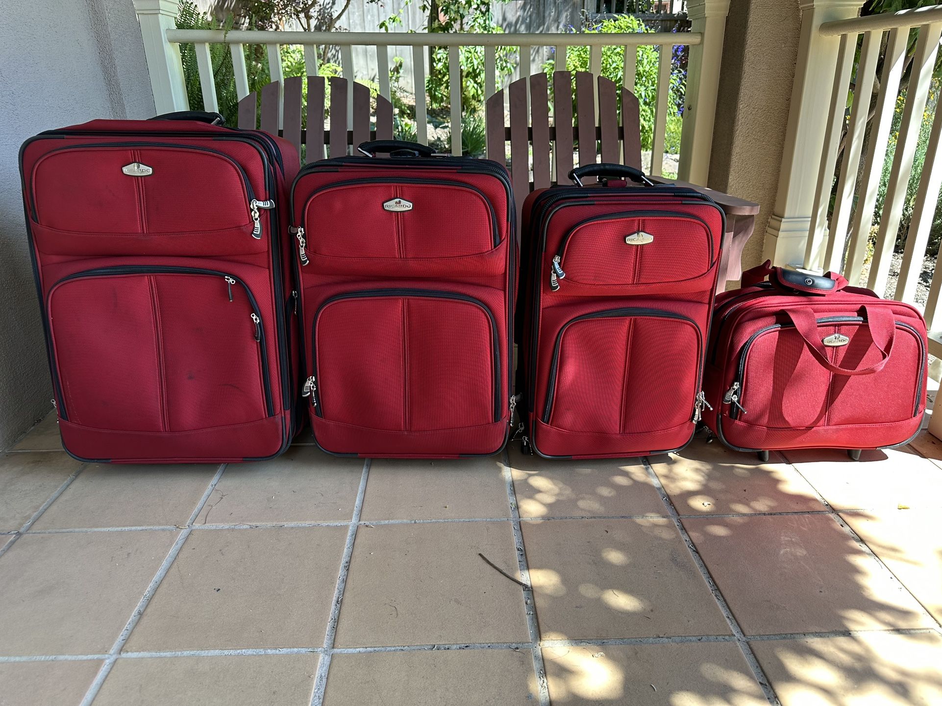 Ricardo Beverly Hills 4 Piece Red Luggage Set