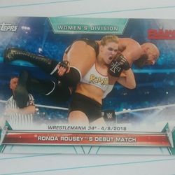 2019 Topps WWE Rowdy Ronda Rousey #69 RAW Superstar MMA UFC Wrestlemania 34 Triple H Women's Division Wrestle World Wrestling Sports Collectible Tradi