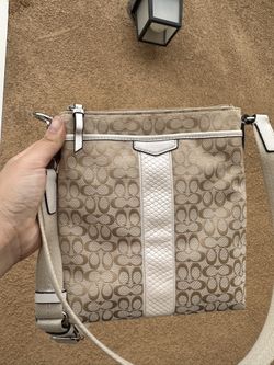 Vintage Coach Beige and Cream Crossbody Bag