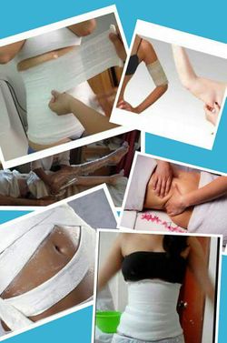 Masaje reductor y faja de yeso