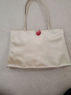Beige Large Bag With Rose