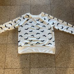 Halloween Black Bats Sweatshirt Size Medium