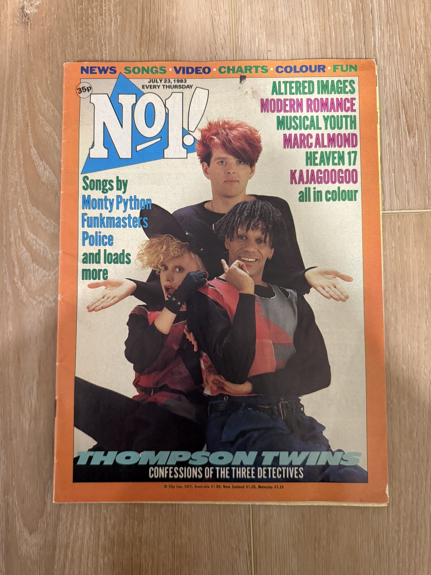 Vintage No 1 Magazine with The Thompson Twins On Cover / Marc Almond On Back