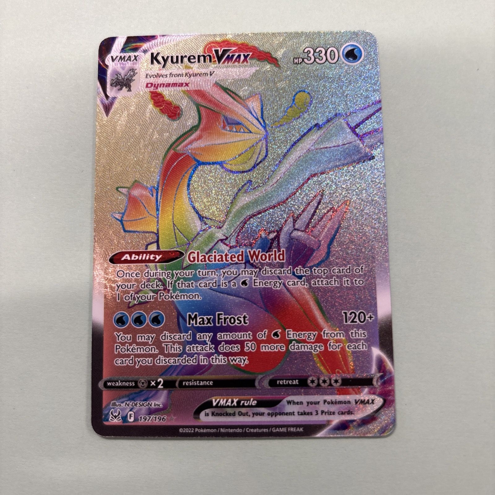Pokémon TCG Kyurem VMAX Sword & Shield - Lost Origin 197/196 Secret Rare Mint/NM