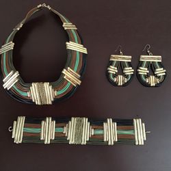 Egyptian Leather Set 3  Choker/Necklace