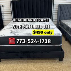Queen Bed Headboard Frame Mattress And Box Spring Brand New In Box 📦 Available In All Sizes Same Day Delivery 🚚 