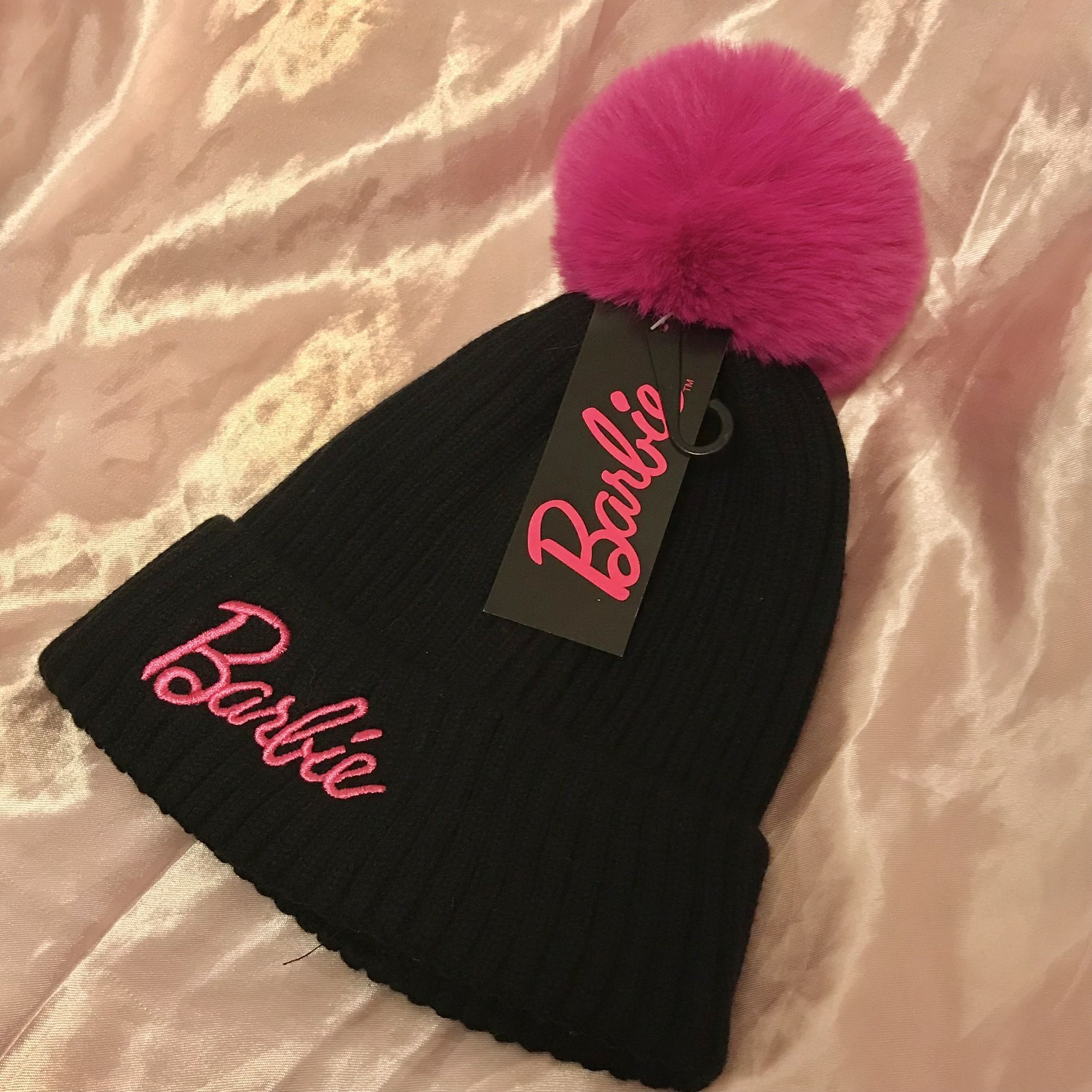 Barbie Black Women’s Pom Pom Beanie 