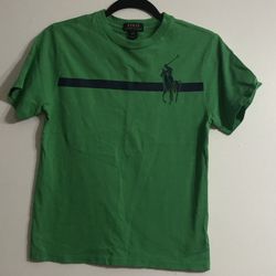 Polo Ralph Lauren boy’s shirt front logo crewneck short sleeves green.M(10-12)