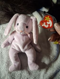 Ty Beanie Baby Floppity the Lavender Bunny (1996) — Tag On
