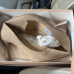 Jimmy Choo Nude SUEDE Heels 