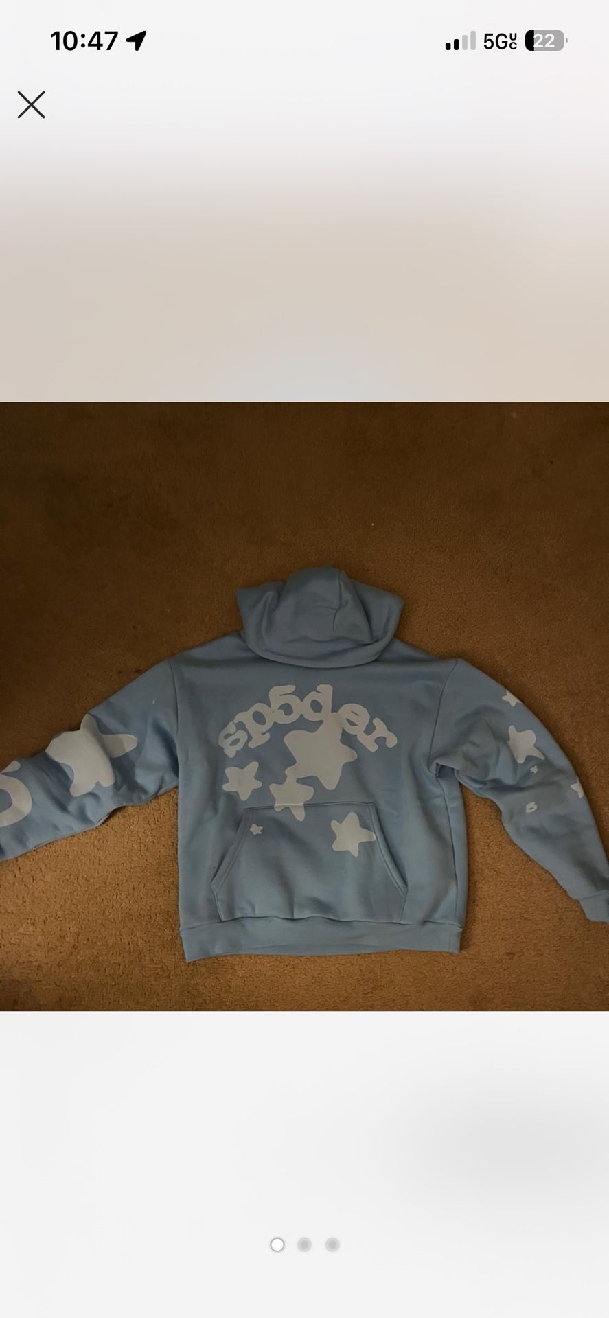 Sp5der Dusty Blue Beluga V2 Hoodie
