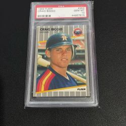 89 Fleer Craig Biggio Rookie Card PSA 10