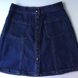 Urban Outfitters BDG Denim Button-Front Cotton Skirt