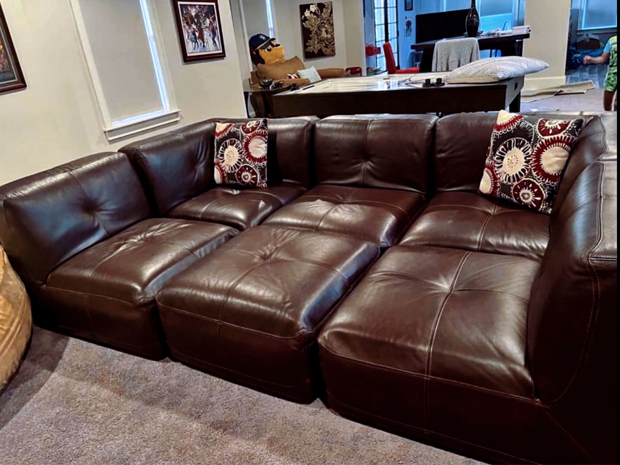 Z gallerie convo sectional top grain leather for Sale in Sugar Hill, GA OfferUp