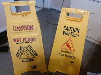 Wet floor signs