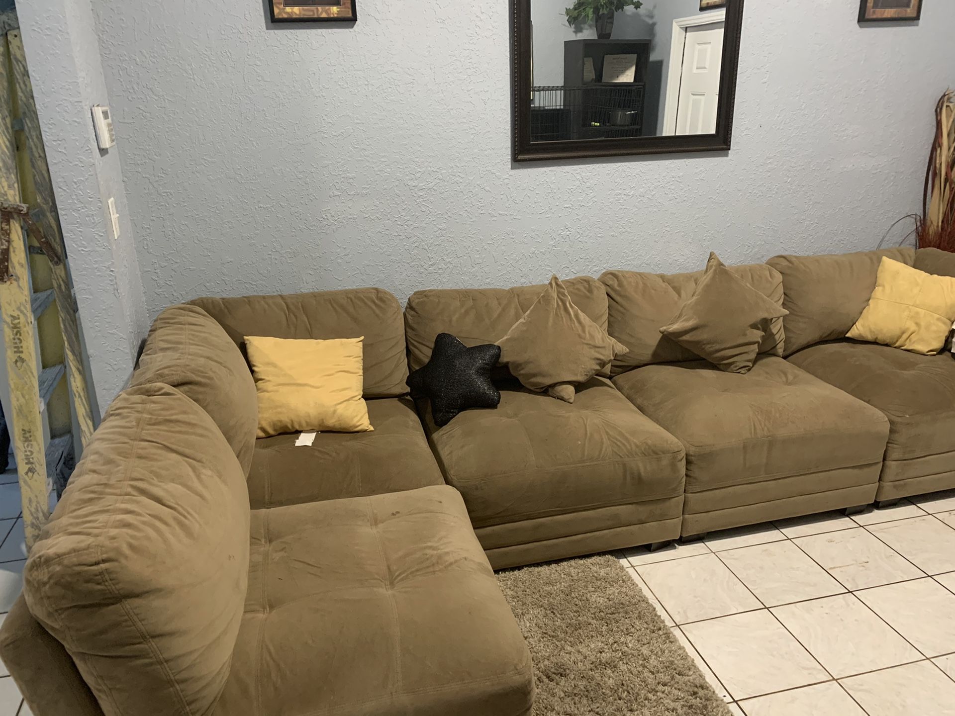 Couch sectional ottoman