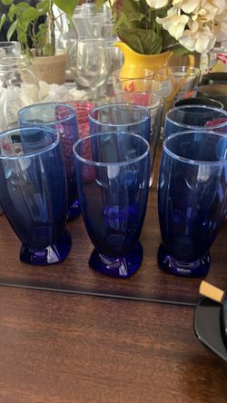 Blue glasses - Tall (Full set of 6)