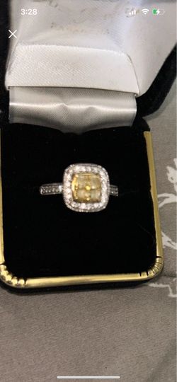 Yellow natural canary vintage diamond ring 14k gold